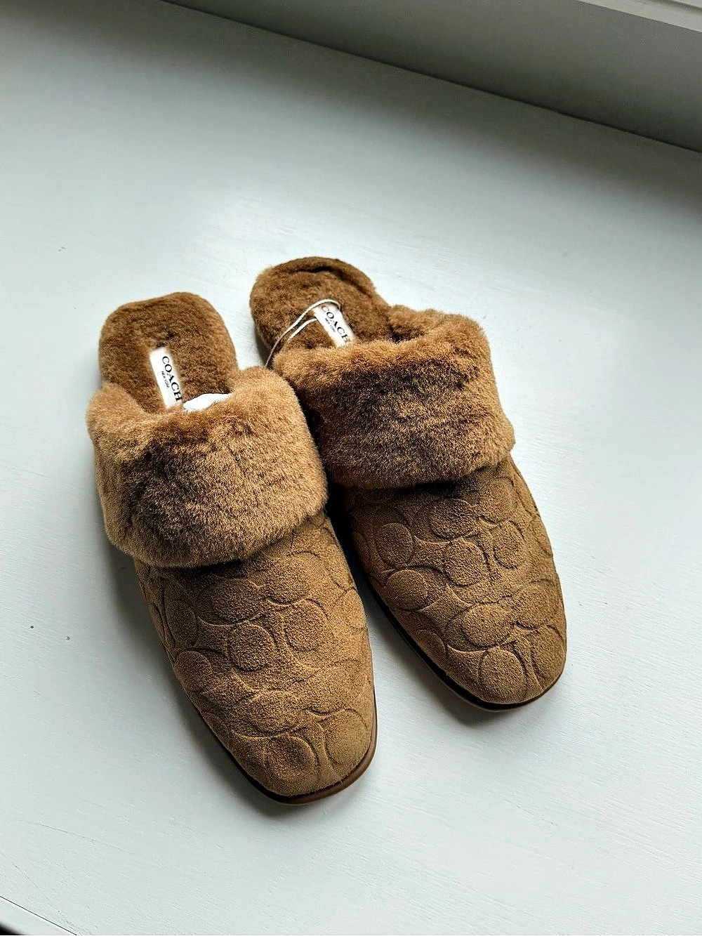 Coach Sherpa Flat Mule Slippers